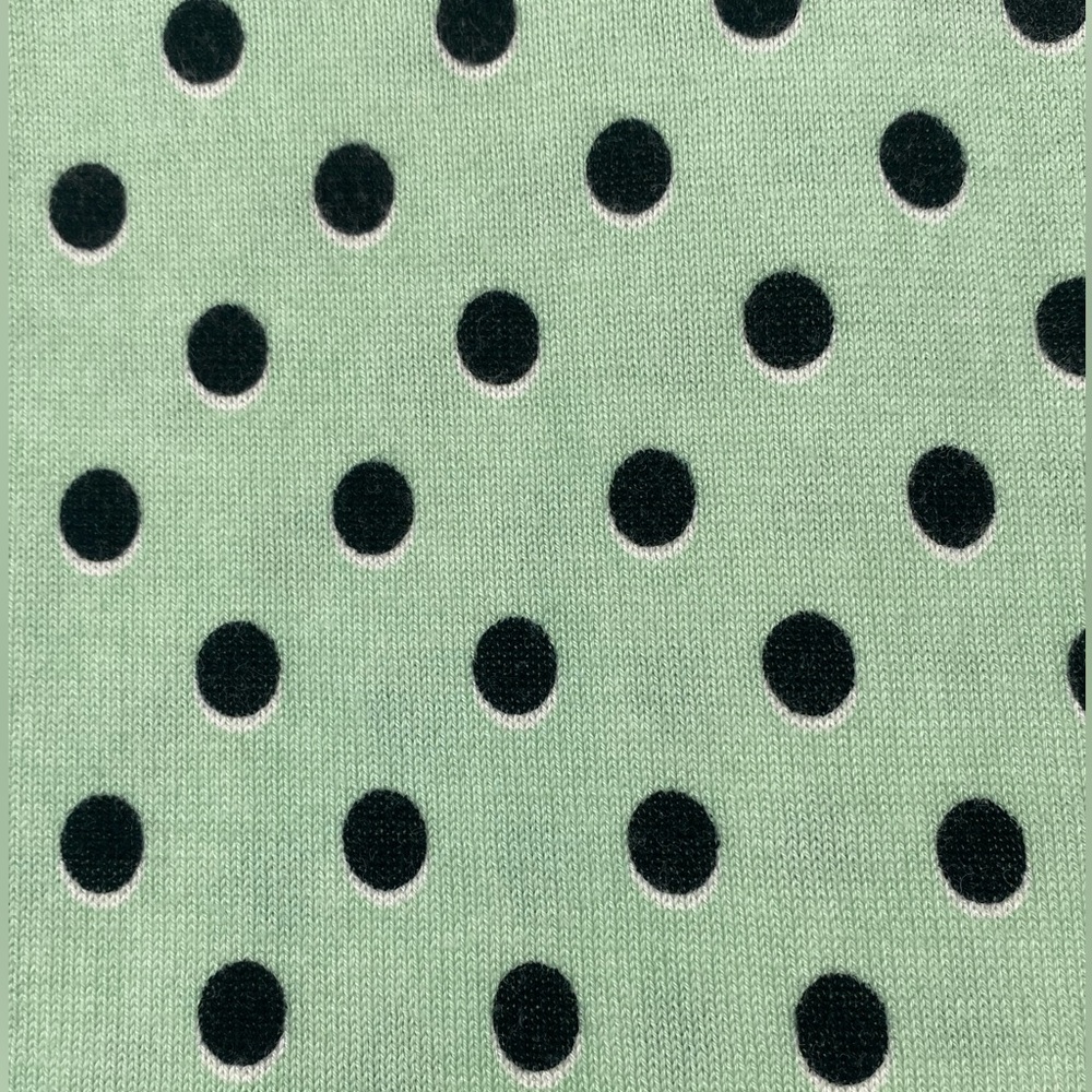 Talbots Womens Sweater Mint Green Polka Dot 3/4 Sleeve Round Neck‎ Pullover Sz M - Picture 4 of 7